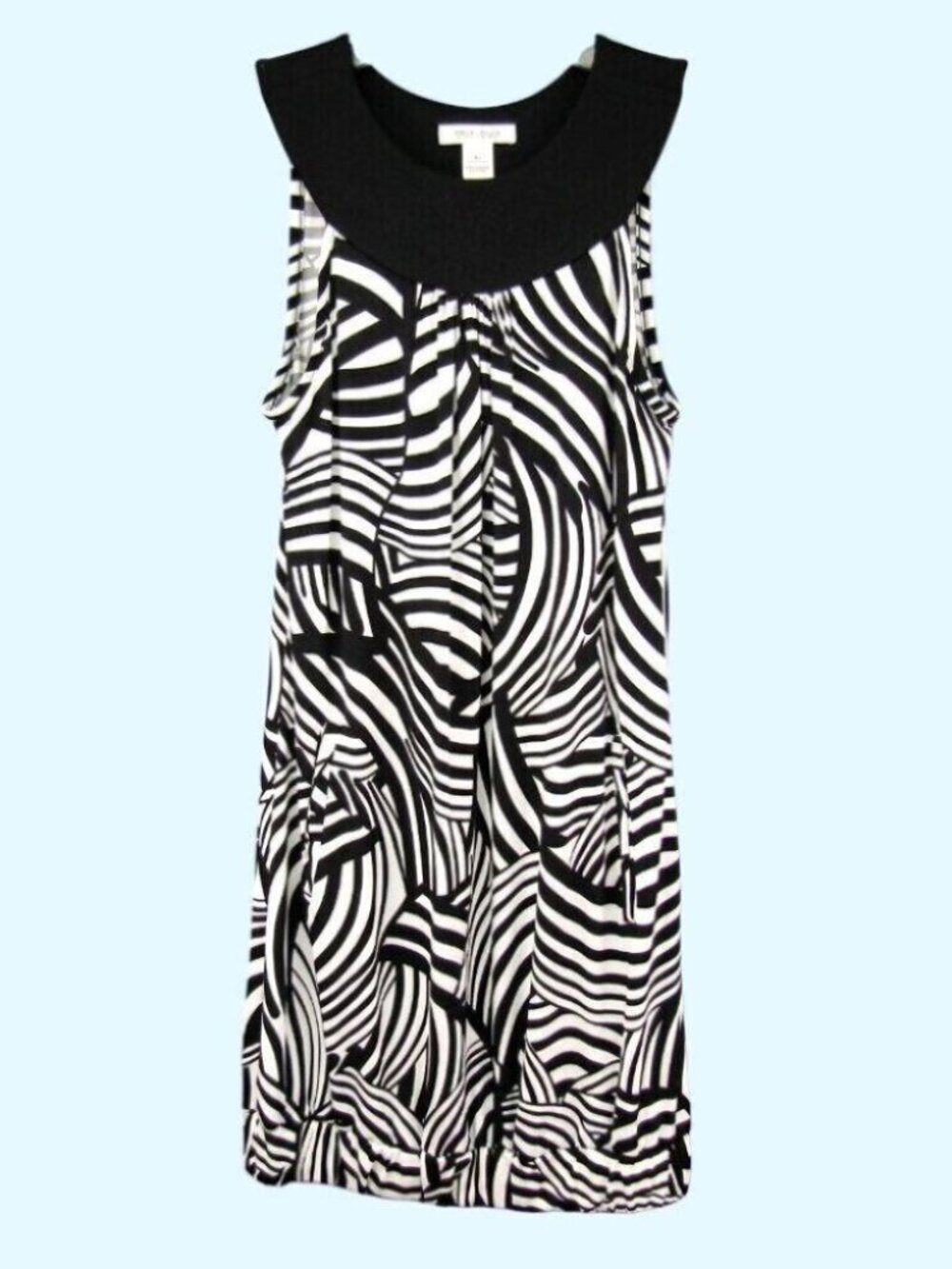 White House Black Market Swirl Bubble Dress Womens Size XS Elastic Band Bottom